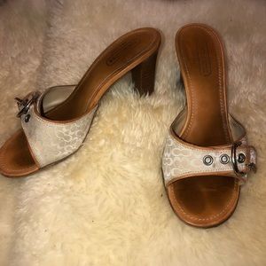COACH Daryn Beige Heeled Sandals